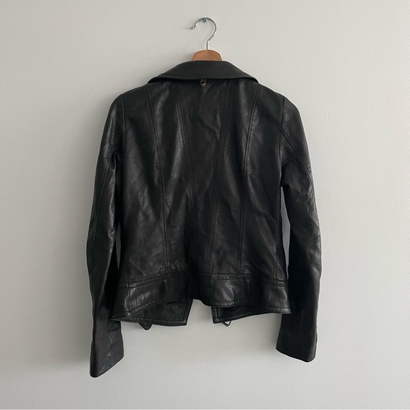 Mackage Black Leather Kenya Moto Style Jacket Size XS - Picture 8 of 10
